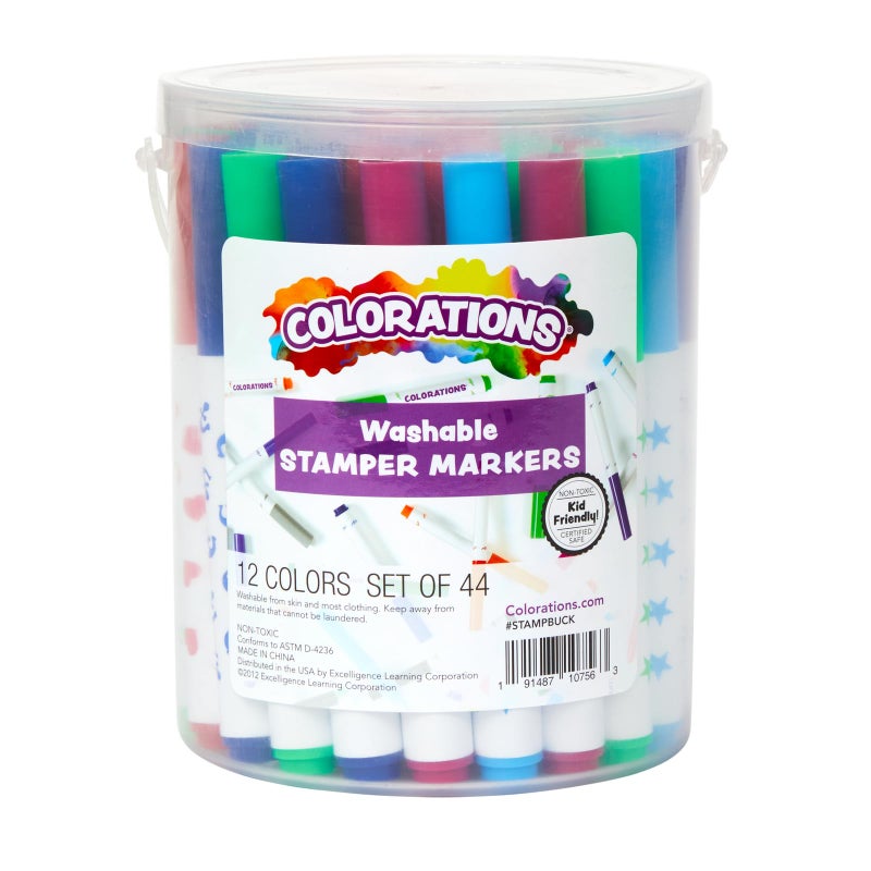 Colorations STAMPBUCK Colorations Washable Marker Stamper Bucket (Pack of 44) - Image 1